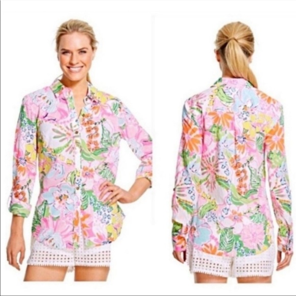 Lilly Pulitzer Nosey Posey Button-Up Blouse - Picture 2 of 7